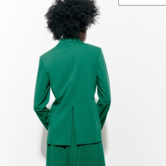 💚 STRAIGHT CUT WOOL BLEND BLAZER - Picture 3 of 6